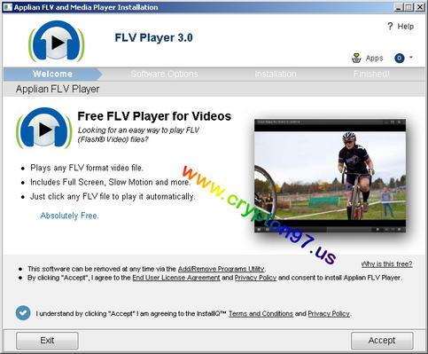 Applian FLV Player - software gratis berkapasitas kurang dari 2MB berguna memainkan file adobe flash video