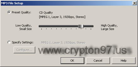 MP3 file setup